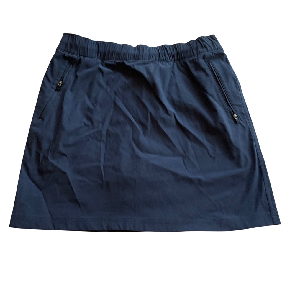 Eddie Bauer First Ascent Navy Blue Active Hiking Skort Womens 8 Zip Pockets
